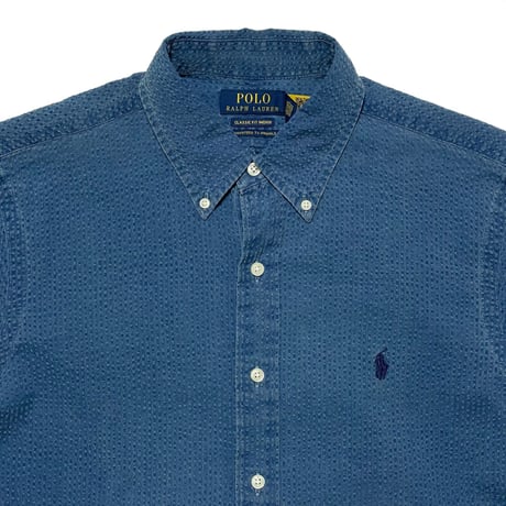 POLO RALPHLAUREN　 "INDIGO BLUE"  SEERSUCKER S/S SHIRT