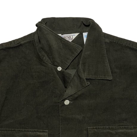 FIVE BROTHER　 L/S OPEN COLLAR CORDUROY SHIRT (D.OLIVE)
