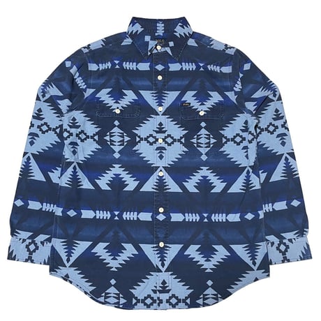 POLO RALPHLAUREN　"AZTEC BLUE PRINT" SHIRT