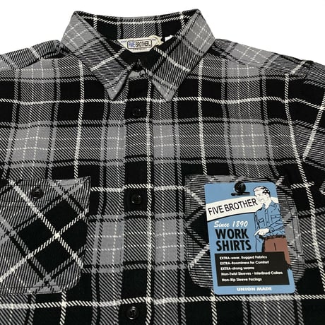 FIVE BROTHER　WORK SHIRTS　BLACK CHECK