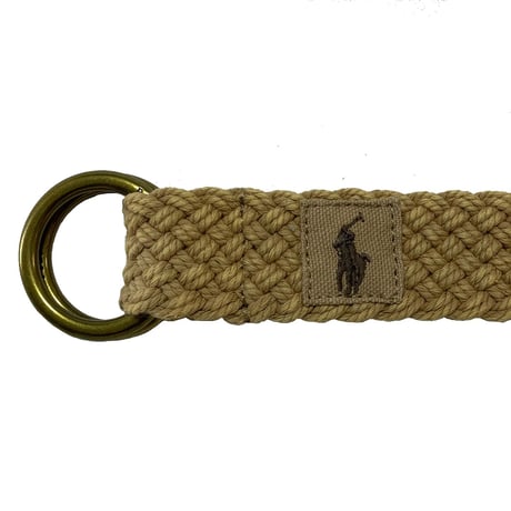 POLO RALPHLAUREN　 "LEATHER TRIM" BELT (BEIGE)