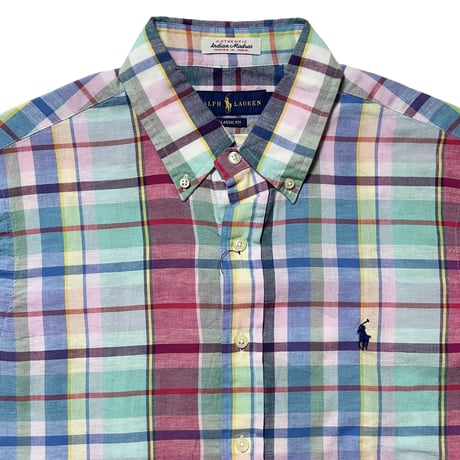 POLO RALPHLAUREN　"MADRAS CHECK" BUTTON DOWN SHIRT