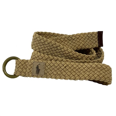 POLO RALPHLAUREN　 "LEATHER TRIM" BELT (BEIGE)