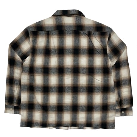 FIVE BROTHER　 OPEN COLLAR L/S FLANNEL SHIRT (BLACK)