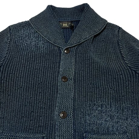 RRL 　INDIGO CARDIGAN　「クラッシュ加工」