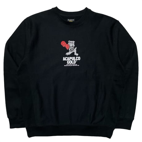 ACAPULCO GOLD　"HIT'EM UP" CREWNECK SWEAT (BLACK)