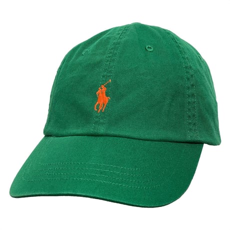 POLO RALPHLAUREN　"6-PANEL" BASEBALL CAP (GREEN&ORANGE)