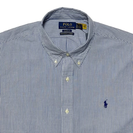 POLO RALPHLAUREN　"GUARANTEED TO WRINKLE" SEERSUCKER SHIRT (BLUE)