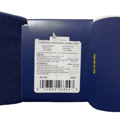 3P POLO RALPHLAUREN　COVER SOCKS (NAVY)