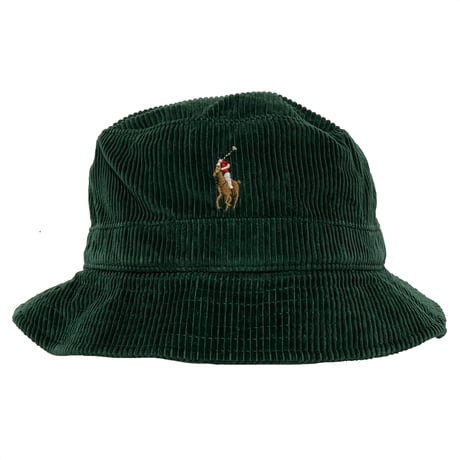POLO RALPHLAUREN　"PONY EMBROIDERY" CORDUROY BUCKET HAT