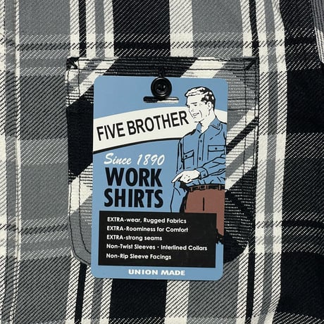 FIVE BROTHER　 "BLACK CHECK" WORK SHIRTS