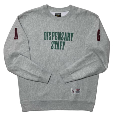 ACAPULCO GOLD　"DISPENSARY STAFF" CREWNECK SWEAT (HEATHER GREY)