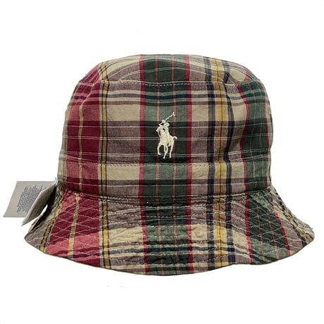 POLO RALPHLAUREN　"KHAKI/PLAID" REVERSIBLE BUCKET HAT