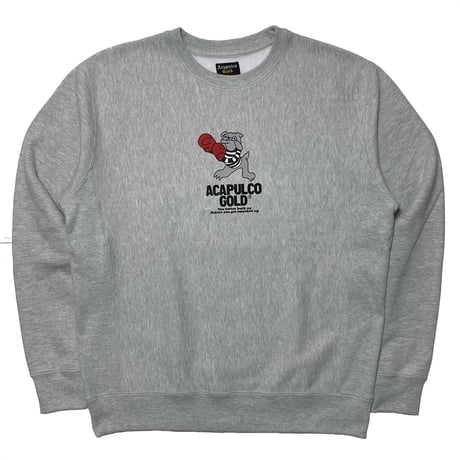 ACAPULCO GOLD　"HIT'EM UP" CREWNECK SWEAT (HEATHER GREY)