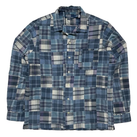 POLO RALPHLAUREN　"PATCH WORK" L/S OPEN COLLA SHIRT