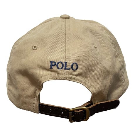 POLO RALPHLAUREN　"LEATHER BELT" 6-PANEL CAP (BEIGE)