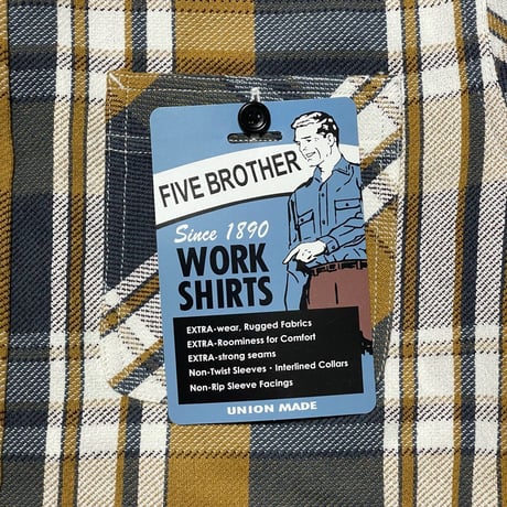 FIVE BROTHER　"YELLOW CHECK" WORK SHIRTS