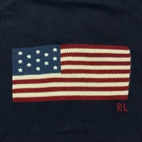 POLO RALPHLAUREN アメリカ製  "USA FLAG" CARDIGAN