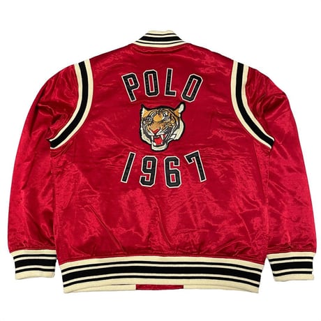 POLO RALPHLAUREN　"POLO TRGER" SATIN BASEBALL JACKET