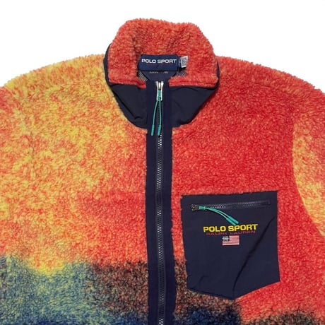 POLO SPORT RALPHLAUREN　"ORANGE/BLUE OMBRE" FLEECE FULL-ZIP JACKET