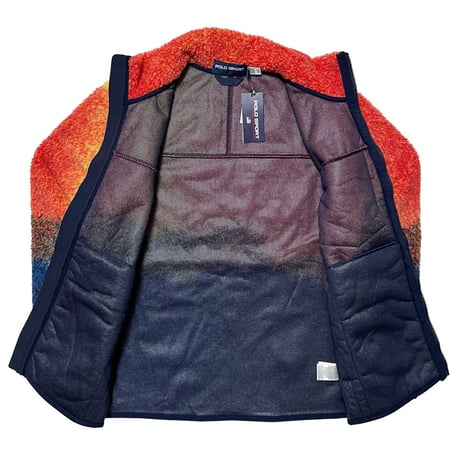 POLO SPORT RALPHLAUREN　"ORANGE/BLUE OMBRE" FLEECE FULL-ZIP JACKET