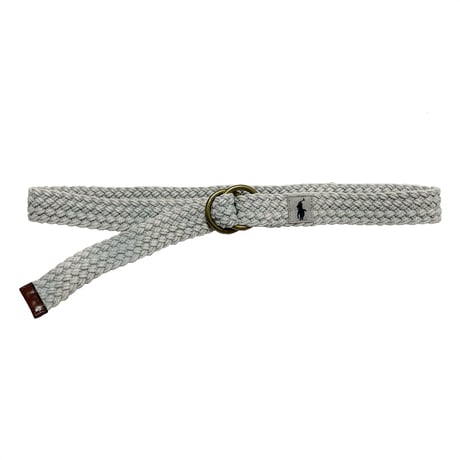 POLO RALPHLAUREN　 "LEATHER TRIM" BELT (WHITE)