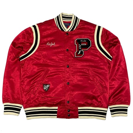 POLO RALPHLAUREN　"POLO TRGER" SATIN BASEBALL JACKET