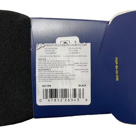 3P  POLO RALPHLAUREN　COVER SOCKS (BLACK)