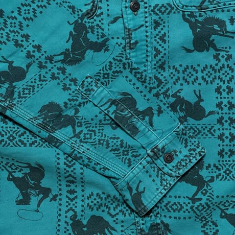 RRL RALPHLAUREN　"WESTERN PRINT" MOLESKIN WORKSHIRT