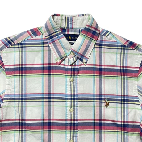 POLO RALPHLAUREN　"PLAID" BUTTON DOWN SHORT SLEEVE SHIRT