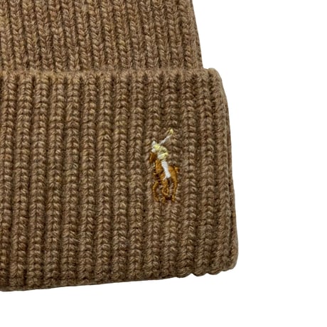 POLO RALPHLAUREN　CUFF KNIT CAP (BROWN)