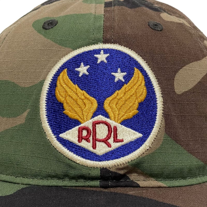【新品・未使用】RRL・カモフラ柄ウイングロゴエンブレム ベースボールキャップ 新品・未使用】RRL・カモフラ柄ウイングロゴエンブレム ベース