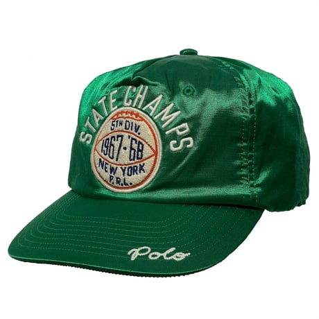 POLO RALPHLAUREN　"STATE CHAMPS" VISCOSE 6-PANEL CAP