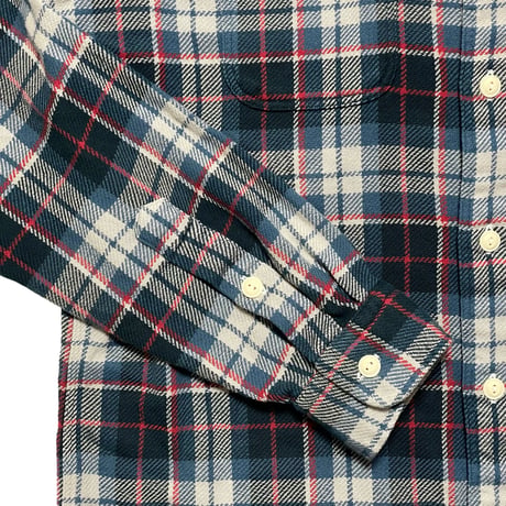 POLO COUNTRY RALPHLAUREN　 HEAVY FLANNEL SHIRT (WHITE&BLUE)