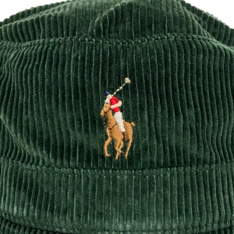 POLO RALPHLAUREN　"PONY EMBROIDERY" CORDUROY BUCKET HAT