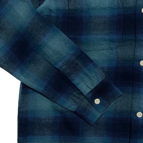 FIVE BROTHER　 OPEN COLLAR L/S FLANNEL SHIRT(BLUE)