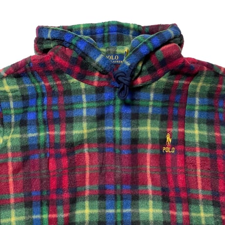 POLO RALPHLAUREN　"PLAID" FLEECE HOODIE