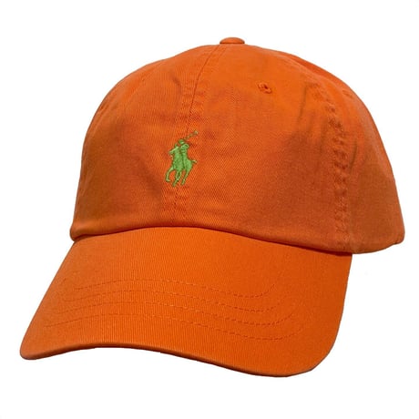 POLO RALPHLAUREN　"6-PANEL" BASEBALLCAP (ORANGE&GREEN)