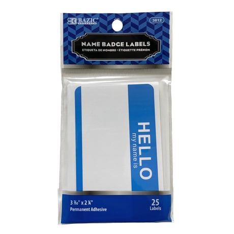 BAZIC　NAME BADGE LABELS(25枚入り)