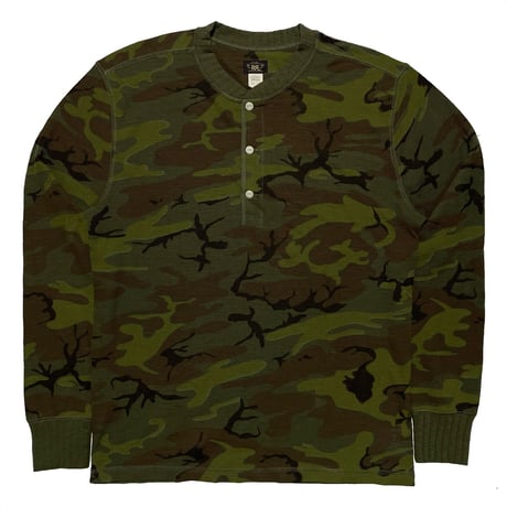 RRL RALPHLAUREN　"CAMOUFLAGE" L/S HENRY NECK TEE