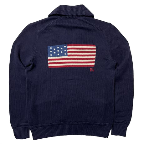 POLO RALPHLAUREN アメリカ製  "USA FLAG" CARDIGAN