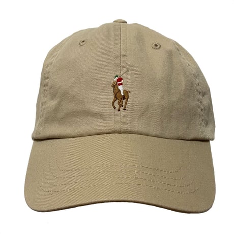POLO RALPHLAUREN　"LEATHER BELT" 6-PANEL CAP (BEIGE)