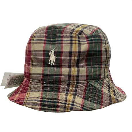 POLO RALPHLAUREN　"KHAKI/PLAID" REVERSIBLE BUCKET HAT