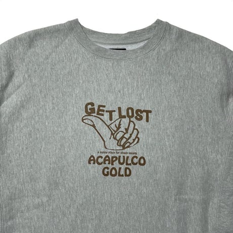 ACAPULCO GOLD　 GET LOST CREW SWEATSHIRT (WASHED GREY)