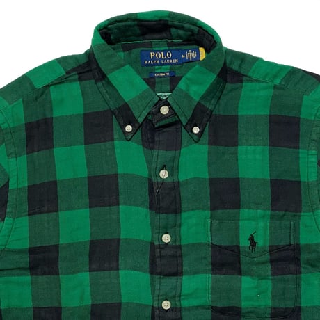 POLO RALPHLAUREN　 "BUFFALO CHECK" FLANNEL SHIRT (BLACK&GREEN)