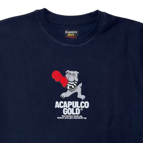 ACAPULCO GOLD　"HIT'EM UP" CREWNECK SWEAT (NAVY)