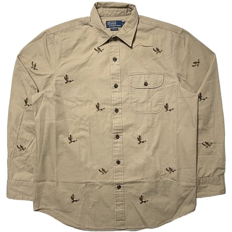 POLO RALPHLAUREN　"DUCK PATTERN" SUEDE PATCH SHIRT