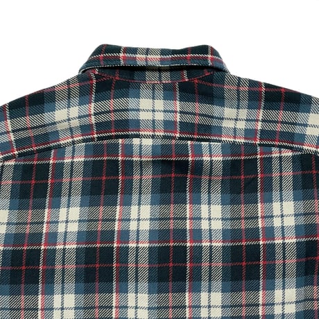 POLO COUNTRY RALPHLAUREN　 HEAVY FLANNEL SHIRT (WHITE&BLUE)