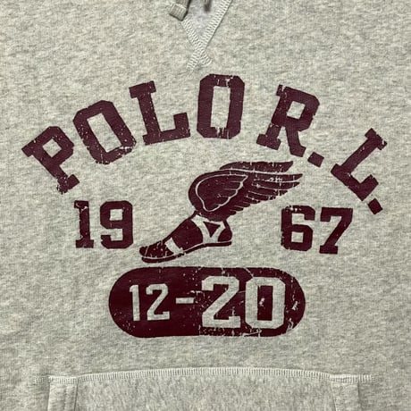 POLO RALPHLAUREN　"WING FOOT" NATURAL GRAY HOODIE