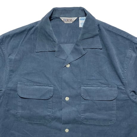 FIVE BROTHER　 L/S OPEN COLLAR CORDUROY SHIRT (BLUE GREY)